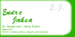 endre jaksa business card